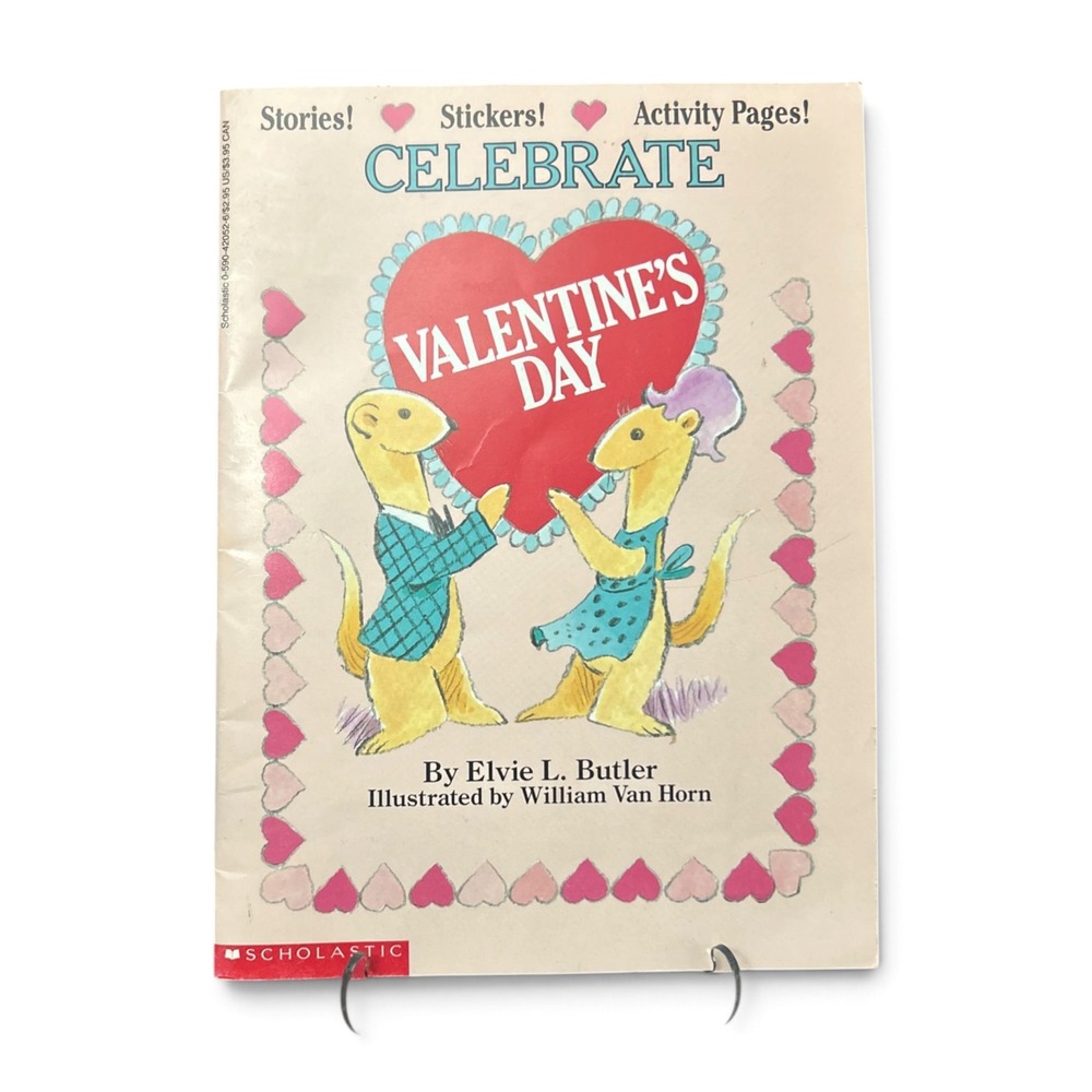 Vintage 1989 Celebrate Valentines Day Activity Book Scholastic Complete Stickers